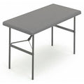 IndestrucTable Commercial Folding Table, Charcoal Top and Frame, 24 in W x 48 in L x 29 in H