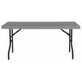 IndestrucTable Commercial Folding Table, Charcoal Top and Frame, 18 in W x 72 in L x 29 in H