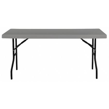 IndestrucTable Commercial Folding Table, Charcoal Top and Frame, 18 in W x 72 in L x 29 in H