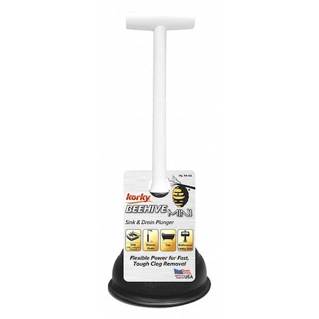 Plunger, 9-1/4" Handle L, Plastic Handle