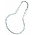 Shower Curtain Rings, Hinge Closure, 2-11/16 in W x1-3/4 in H, Steel, Nickel Plated, Silver, 24 PK