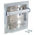 Recessed Soap and Grab Bar, 6-1/4" L, Stainless Steel, Chrome