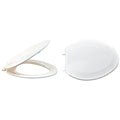 Toilet Seat, Plastic, White, 14" W, 1" H