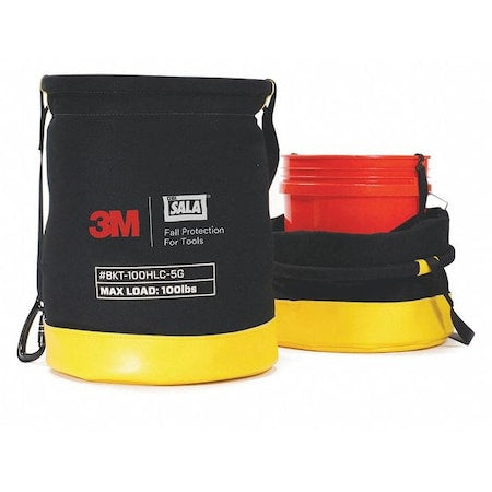 Bucket, Black, Yellow, Canvas