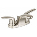 Manual Low Arc Bathroom Faucet, 4" Mount, Brushed Nickel 3 Hole