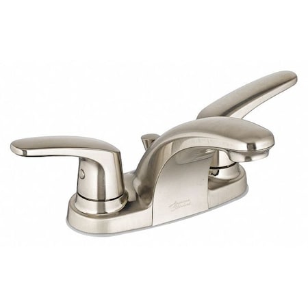 Manual Low Arc Bathroom Faucet, 4" Mount, Brushed Nickel 3 Hole