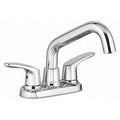 Dual Handle Low Arc Service Sink Faucet, 4" Mount, Chrome 2 or 3 Hole