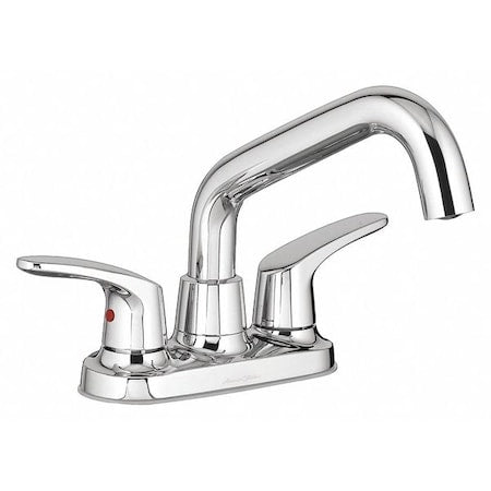 Dual Handle Low Arc Service Sink Faucet, 4" Mount, Chrome 2 or 3 Hole