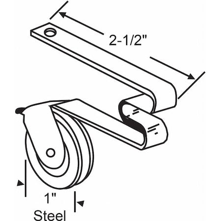 Roller Assembly, 2-23/32" L x 23/64" W