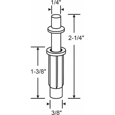Door Top Pivot, Nylon/Steel, 2-1/4"L