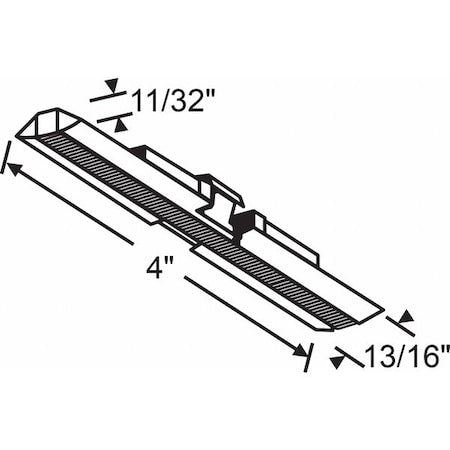 Door Slide Guide, Nylon/Steel, 4"L