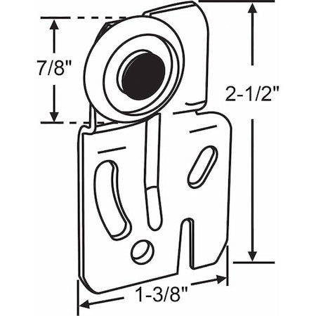 Door Front Hanger, Nylon/Steel, 2-1/2"L