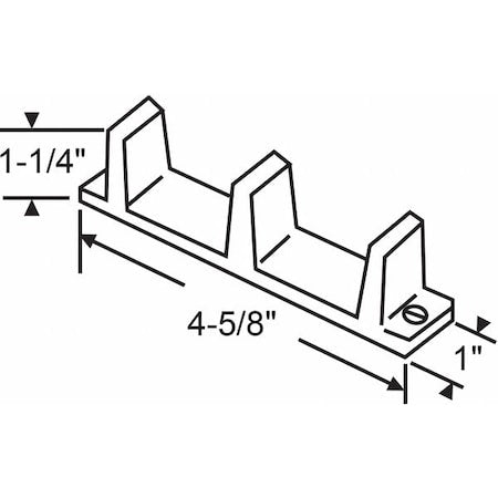 Door Floor Guide, Nylon, 4-5/8"L