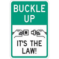 Buckle Up Traffic Sign, 18 in H, 12 in W, Aluminum, Vertical Rectangle, English, T1-1243-HI_12x18