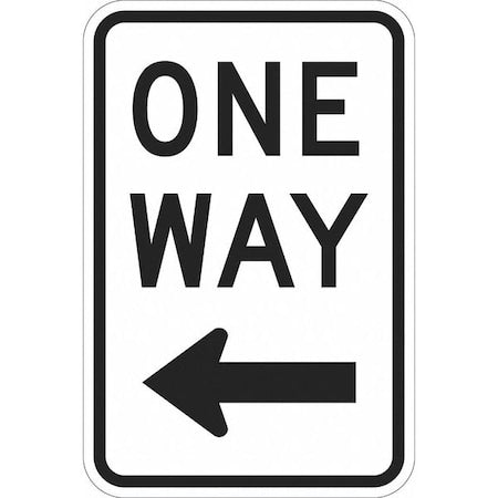 One Way Traffic Sign, 18 in H, 12 in W, Aluminum, Vertical Rectangle, English, T1-1015-HI_12x18