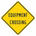 Equipment Crossing Traffic Sign, 12 in H, 12 in W, Aluminum, Diamond, English, T1-1573-HI_12x12