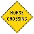 Horse Crossing Traffic Sign, 12 in H, 12 in W, Aluminum, Diamond, English, T1-1579-EG_12x12