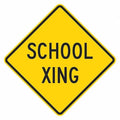 School Crossing Traffic Sign, 12 in H, 12 in W, Aluminum, Diamond, English, T1-1597-EG_12x12