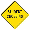 Student Crossing Traffic Sign, 12 in H, 12 in W, Aluminum, Diamond, English, T1-1614-EG_12x12