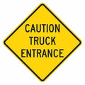 Truck Entrance Traffic Sign, 12 in H, 12 in W, Aluminum, Diamond, English, T1-1867-HI_12x12
