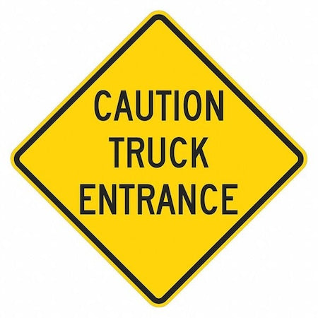 Truck Entrance Traffic Sign, 12 in H, 12 in W, Aluminum, Diamond, English, T1-1867-HI_12x12