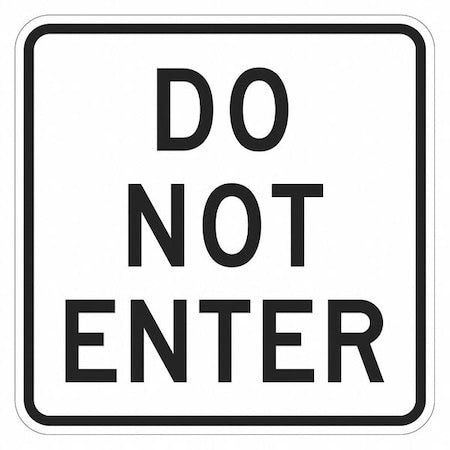 Do Not Enter & Wrong Way Traffic Sign, 12 in H, 12 in W, Aluminum, Square, English, T1-1872-EG_12x12