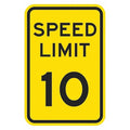 Speed Limit Warning Traffic Sign, 18 in H, 12 in W, Aluminum, Vertical Rectangle, T1-5010-EG_12x18