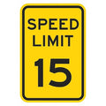 Speed Limit Warning Traffic Sign, 18 in H, 12 in W, Aluminum, Vertical Rectangle, T1-5016-HI_12x18