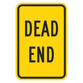 Dead End Traffic Sign, 18 in H, 12 in W, Aluminum, Vertical Rectangle, English, T1-5322-DG_12x18