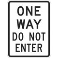One Way Traffic Sign, 24 in H, 18 in W, Aluminum, Vertical Rectangle, English, T1-1017-EG_18x24