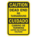 Dead End Traffic Sign, 18 in H, 12 in W, Aluminum, Vertical, English, Spanish, T1-1338-HI_12x18