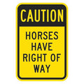 Horse Crossing Traffic Sign, 18 in H, 12 in W, Aluminum, Vertical Rectangle, T1-1353-HI_12x18