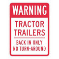 No Trucks Traffic Sign, 18 in H, 12 in W, Aluminum, Vertical Rectangle, English, T1-1447-EG_12x18