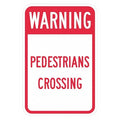 Pedestrian Crossing Traffic Sign, 18 in H, 12 in W, Aluminum, Vertical Rectangle, T1-1629-DG_12x18
