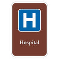 Hospital Traffic Sign, 18 in H, 12 in W, Aluminum, Vertical Rectangle, T1-2192-EG_12x18