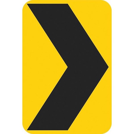 Chevron Symbol Traffic Sign, 24 in H, 18 in W, Aluminum, Vertical , No Text, T1-1218-EG_18x24