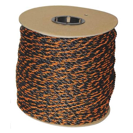 Rope, 600ft, Blk/Orng, 598lb., Polyprpylne