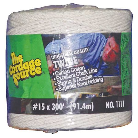 Rope, 300ft, Wht, 1lb., Cotton