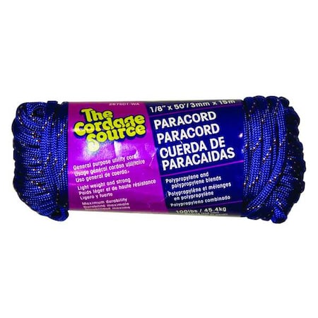 Rope, 50ft, Blk/Bl/Rd/Orng, 20lb, Polyolefin