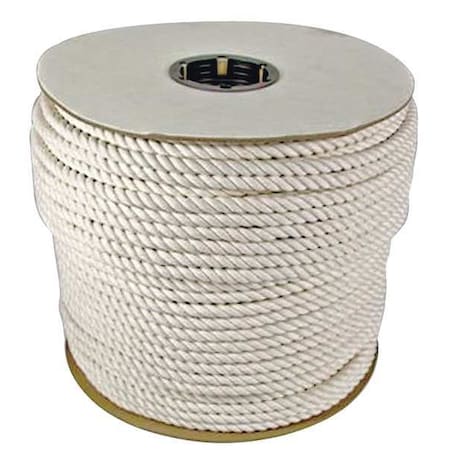 Rope, 600ft, Wht, 3/8 in. Dia., Cotton