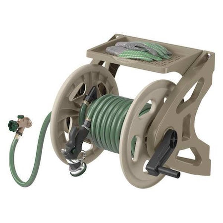 Garden Hose Reel, Wall Mount, 15 in, Resin