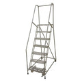 100 in H Steel Rolling Ladder, 7 Steps, 450 lb Load Capacity