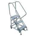 60 in H Steel Rolling Ladder, 3 Steps, 800 lb Load Capacity