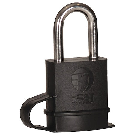 Keyed Padlock, Coreless, Long Shackle, Rectangular Brass Body, Stainless Steel Shackle, 7/8 in W