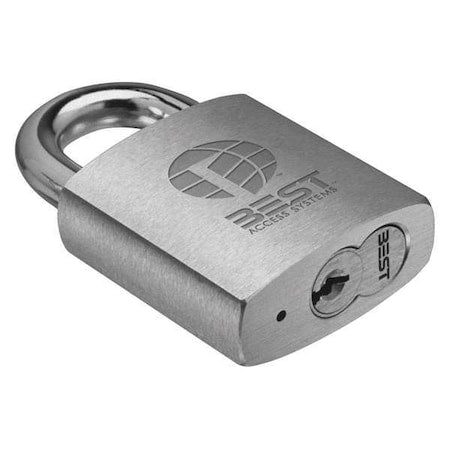 Padlock, Coreless, Standard Shackle, Rectangular Zinc Alloy Body, Stainless Steel Shackle, 7/8 in W