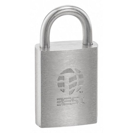 Keyed Padlock, Coreless, Standard Shackle, Rectangular Brass Body, Stainless Steel Shackle