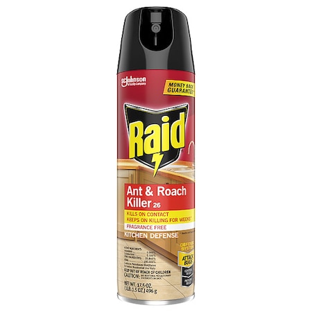 Ant & Roach Killer, DEET Free, 17.5 oz, Aerosol