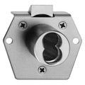 Interchangeable Core Cabinet and Drawer Deadlatch Locks, Satin Chrome, 0 Number of Keys