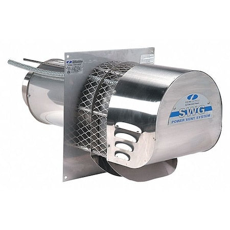 Power Venter, 115, Stainless Steel, 12 in W, 12 1/2 in H, 6 Inlet and Outlet Dia.