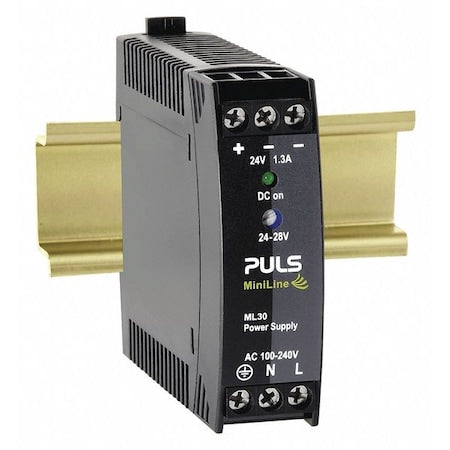 DC Power Supply, 100/240V AC, 24/28V DC, 30 W, 1.3 A, DIN Rail
